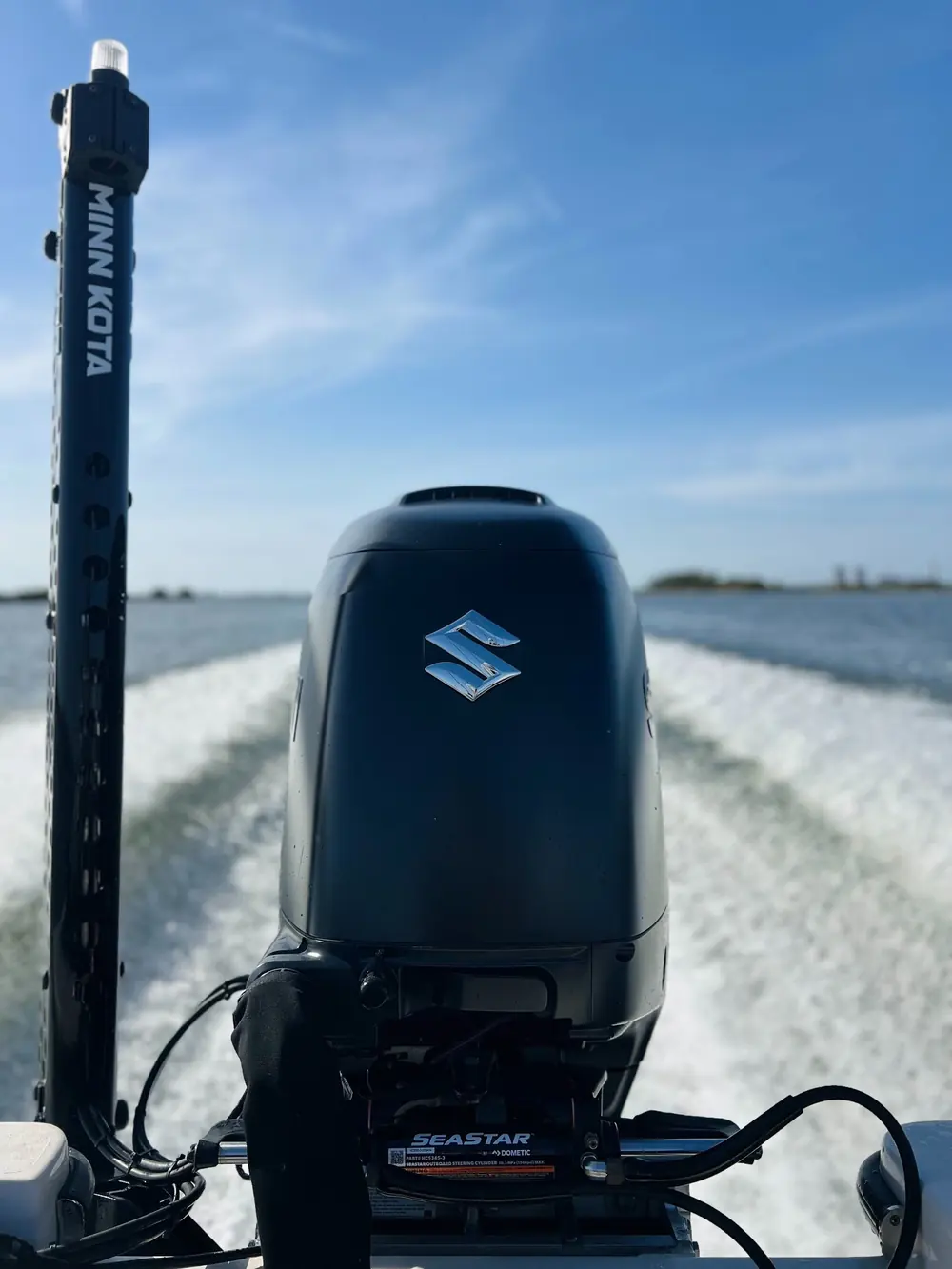 Suzuki outboard on a test run
